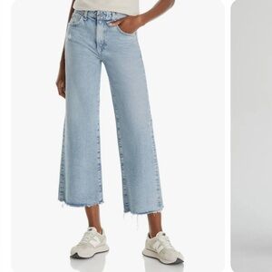 AG Saige Wide Leg Crop Contour 360 Jean-High Rise Light Wash Size 27 Retail $235